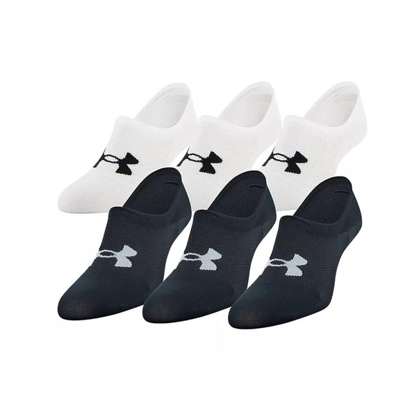 Under Armour Women No Show Liner Training Sports Socks 6 pairs black white - Picture 1 of 7